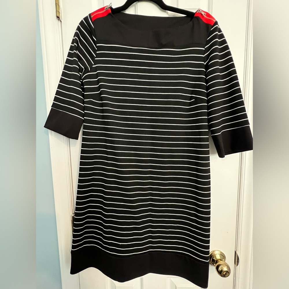 Black and White Nautical 3/4 Sleeve Dress